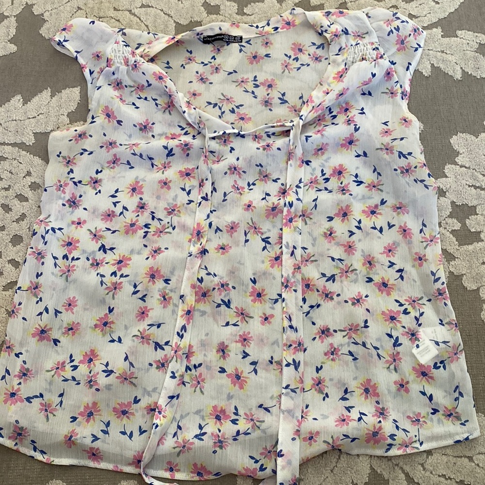 Sheer floral blouse